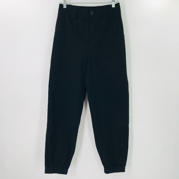 TNA High Rise Baggy Pant Jogger Relaxed Fit Black Size Medium - Picture 1 of 6